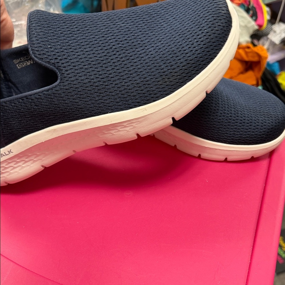 blue Skechers GO WALK Flex slip-on sneakers, often referred to as "Slip-ins" - Picture 3 of 5